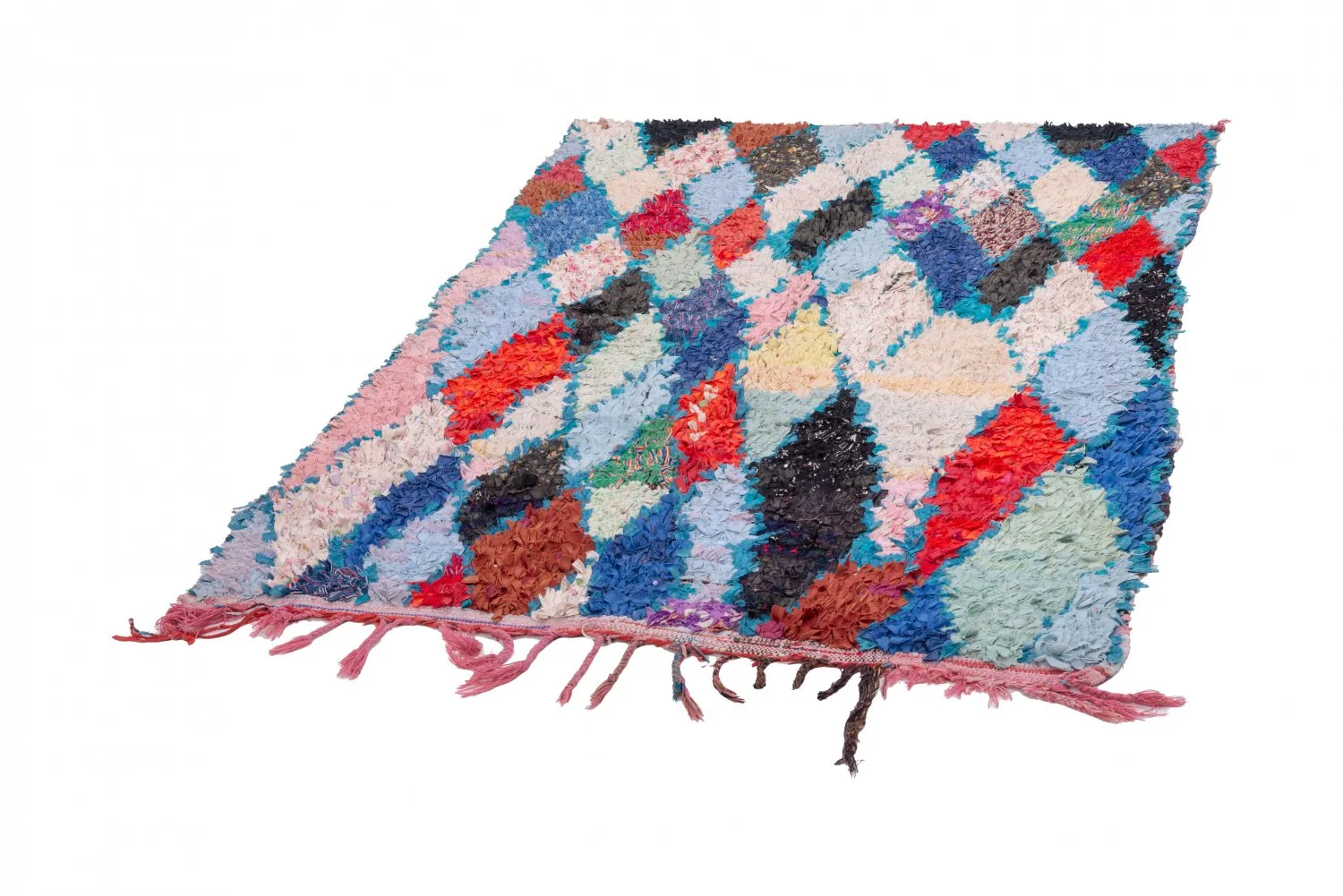 Alfombra Marroquí Bereber Boucherouite 200 x 130 cm