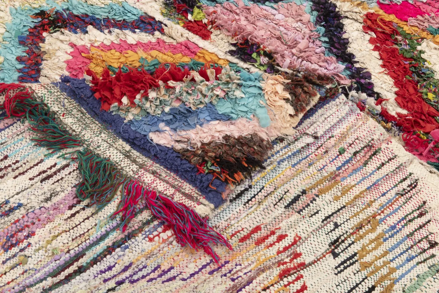 Alfombra Marroquí Bereber Boucherouite 235 x 145 cm