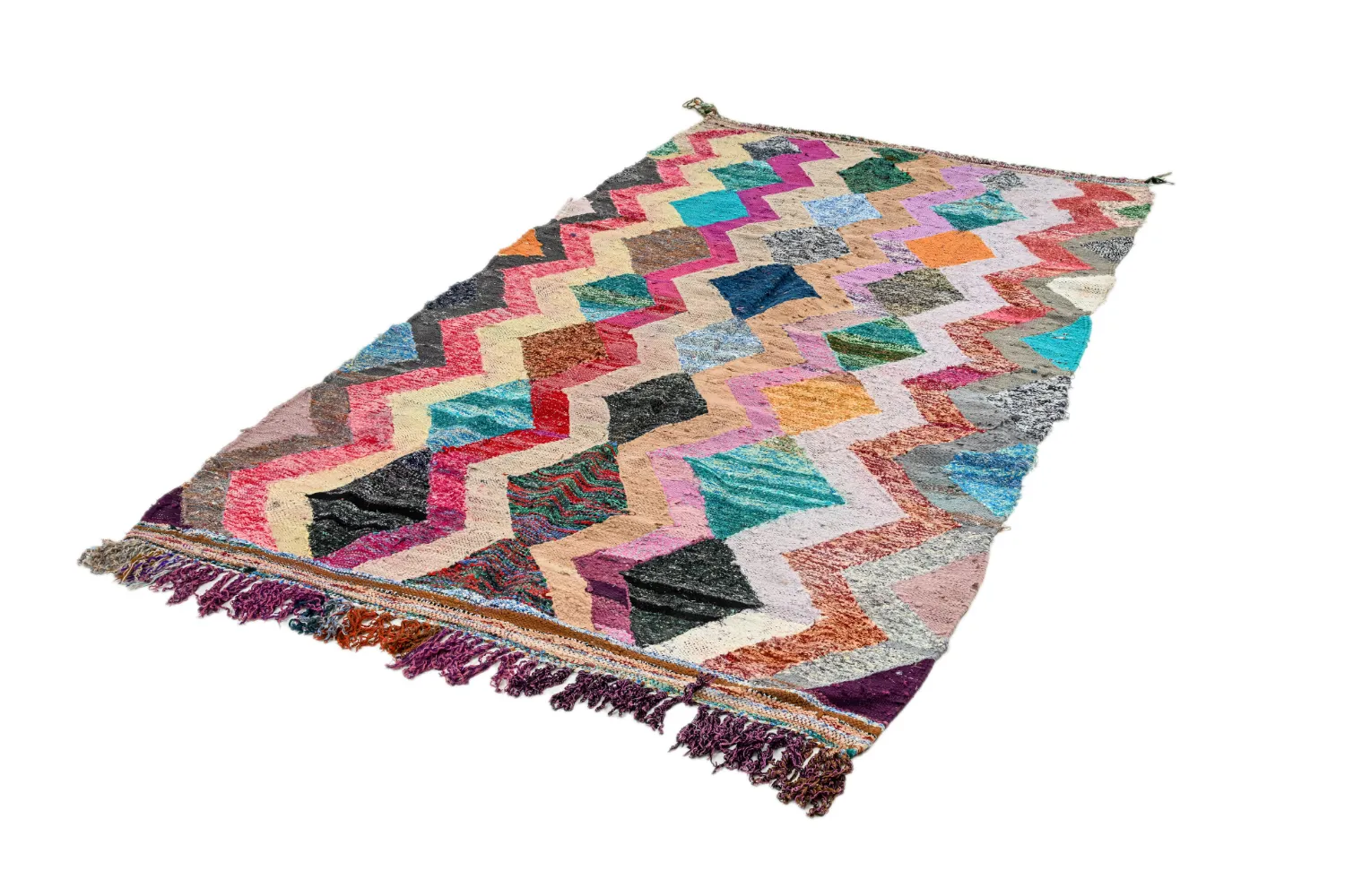 Alfombra Marroquí Bereber Boucherouite 135 x 260 cm