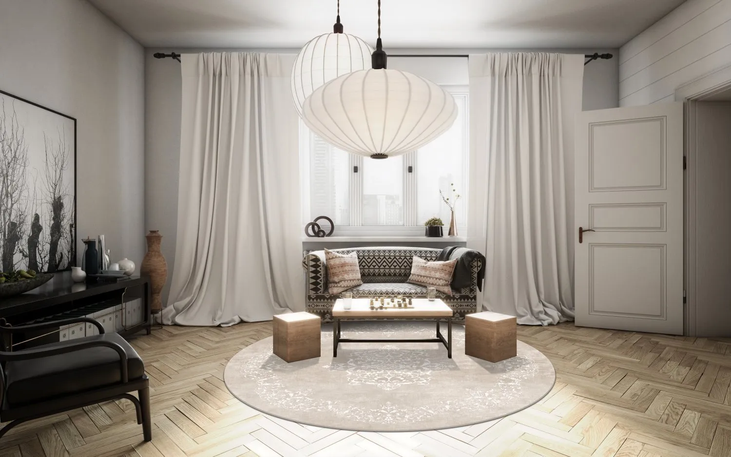 Alfombras redondeadas - Santi (beige)
