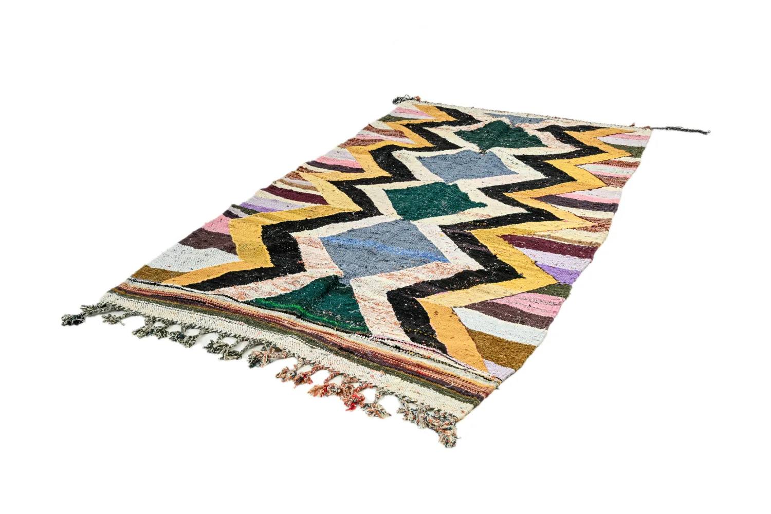 Alfombra Marroquí Bereber Boucherouite 135 x 260 cm