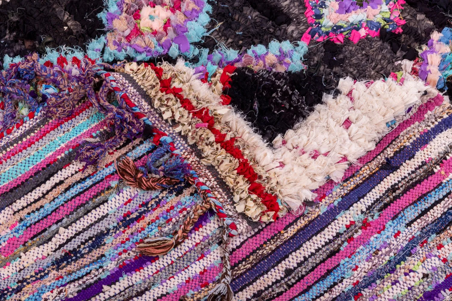 Alfombra Marroquí Bereber Boucherouite 265 x 140 cm