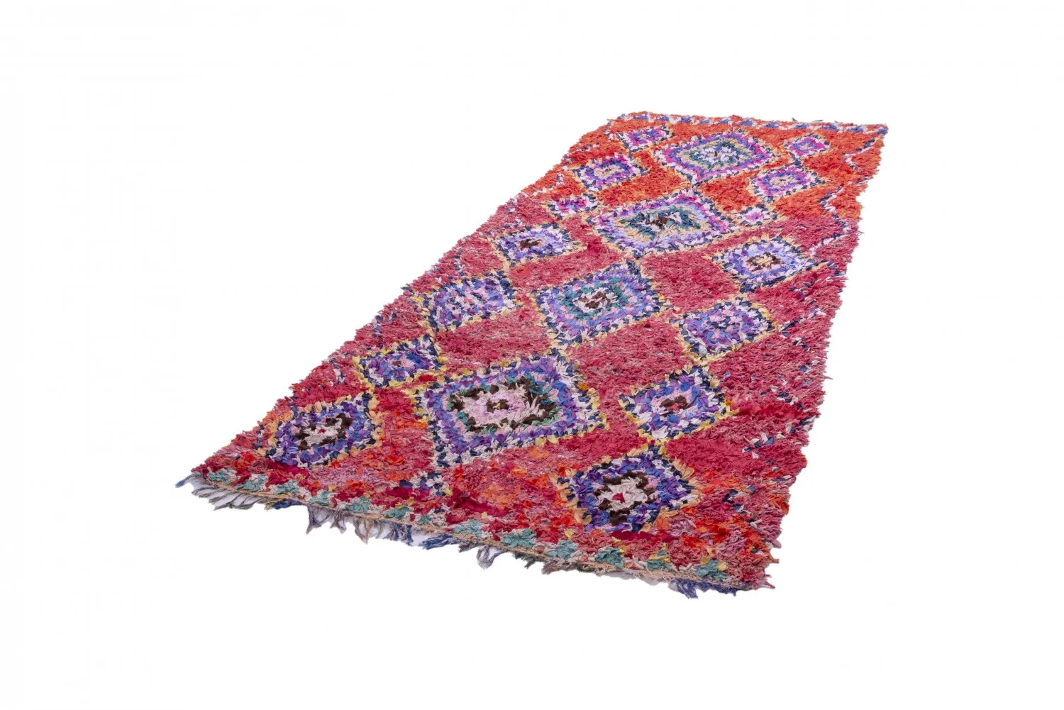 Alfombra Marroquí Bereber Boucherouite 315 x 135 cm