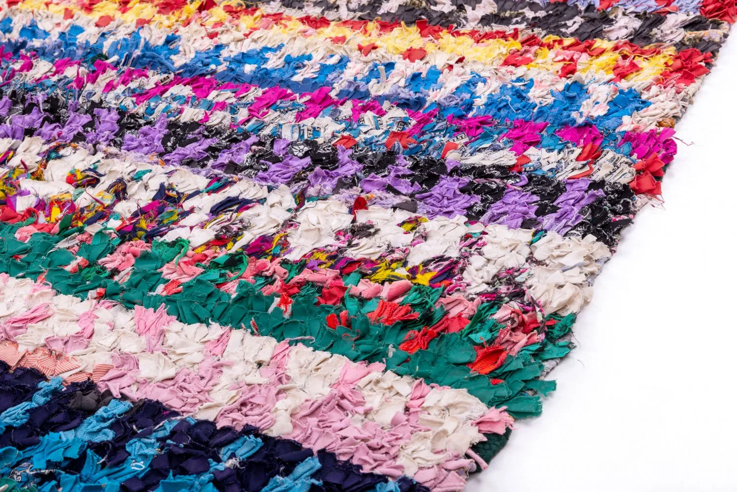 Alfombra Marroquí Bereber Boucherouite 220 x 135 cm