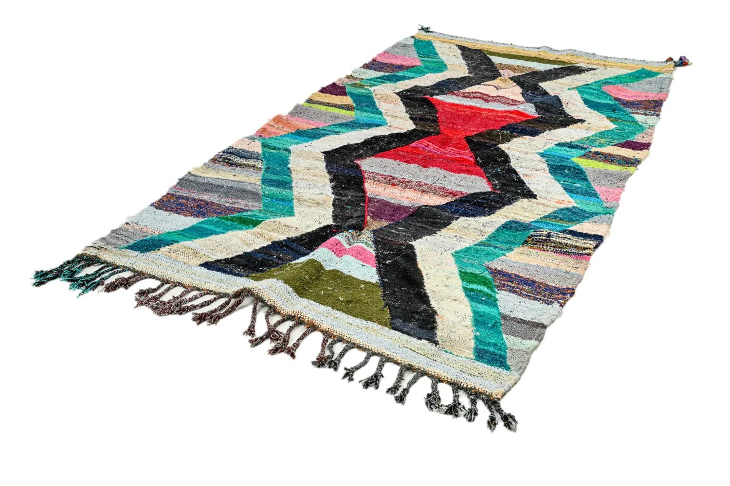 Alfombra Marroquí Bereber Boucherouite 140 x 260 cm