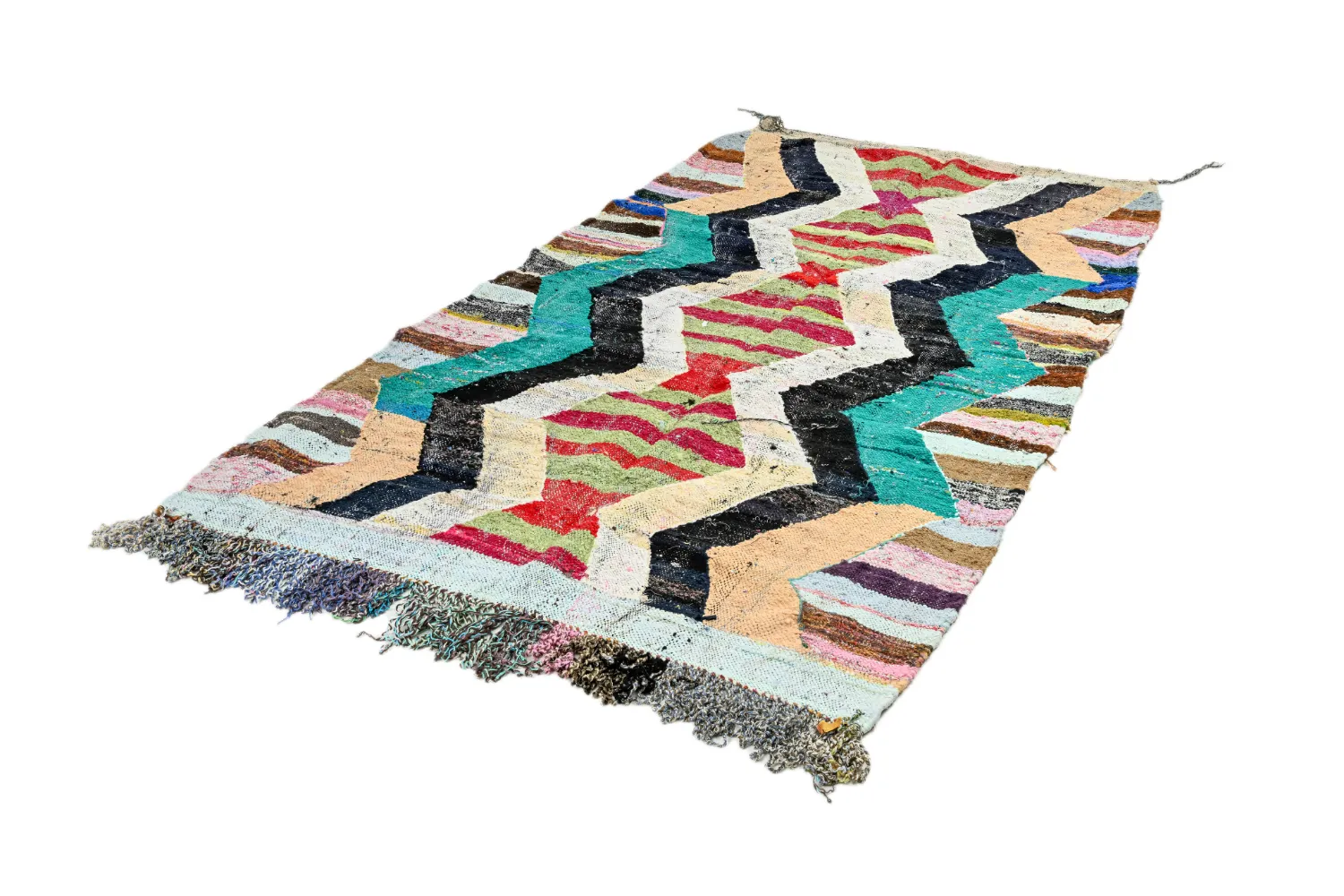 Alfombra Marroquí Bereber Boucherouite 140 x 265 cm