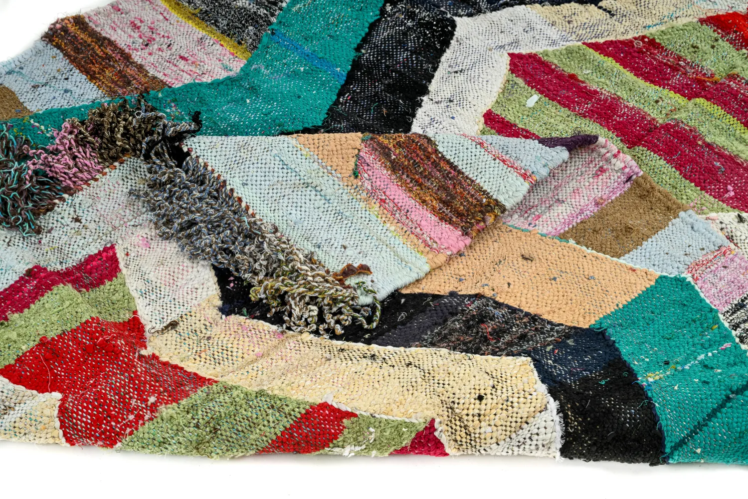 Alfombra Marroquí Bereber Boucherouite 140 x 265 cm