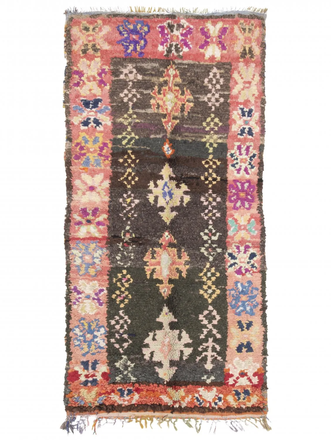 Alfombra Marroquí Bereber Boucherouite 205 x 95 cm