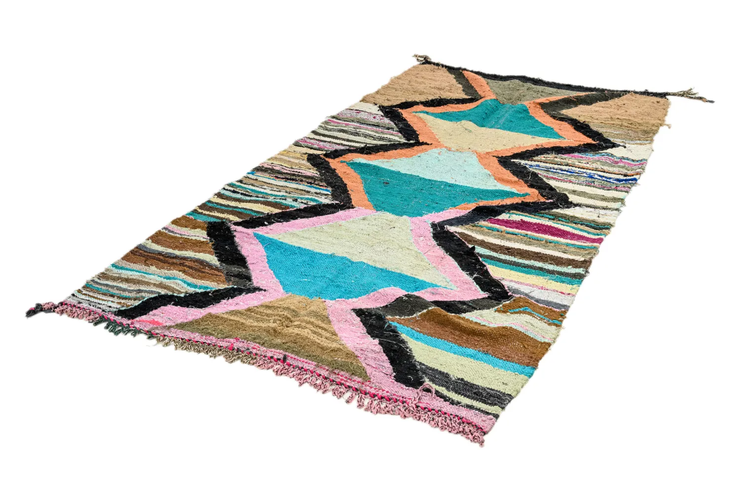 Alfombra Marroquí Bereber Boucherouite 135 x 265 cm