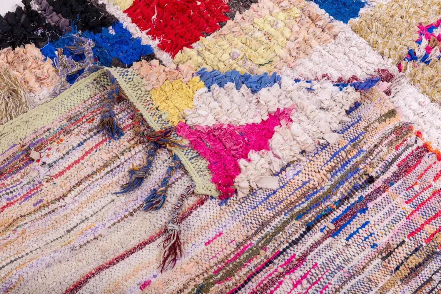 Alfombra Marroquí Bereber Boucherouite 245 x 135 cm