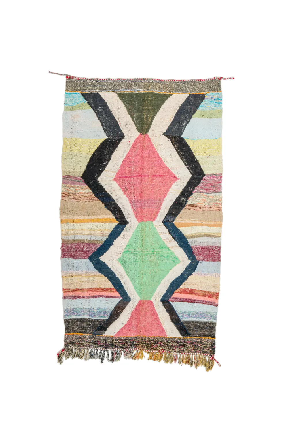 Alfombra Marroquí Bereber Boucherouite 135 x 215 cm