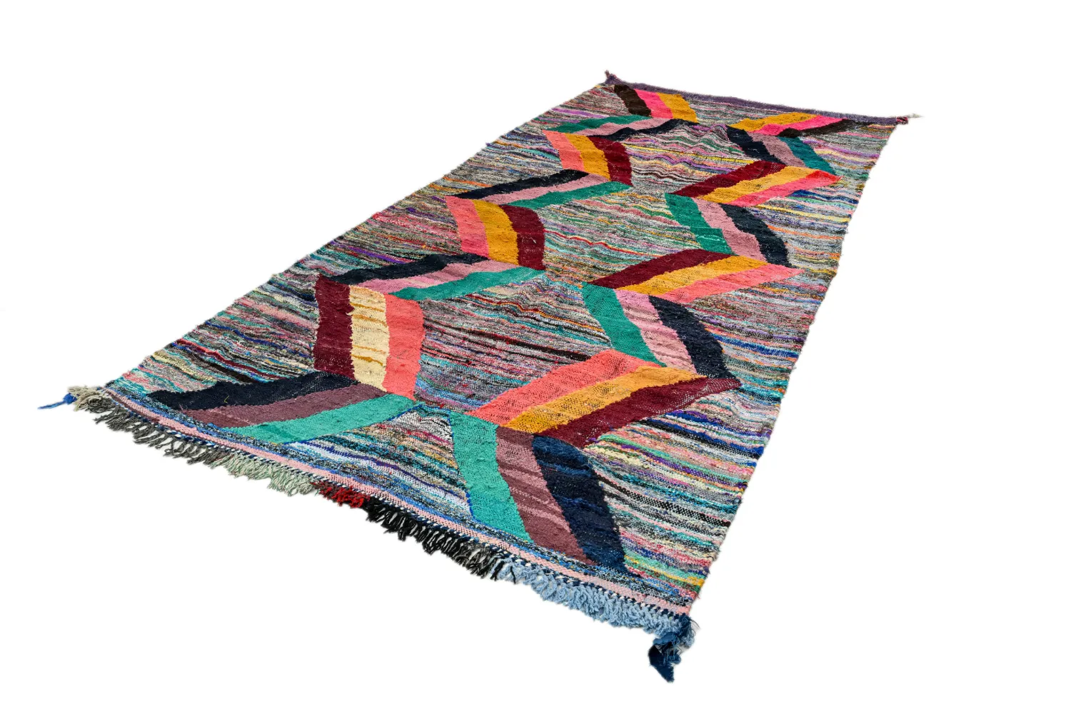 Alfombra Marroquí Bereber Boucherouite 150 x 325 cm