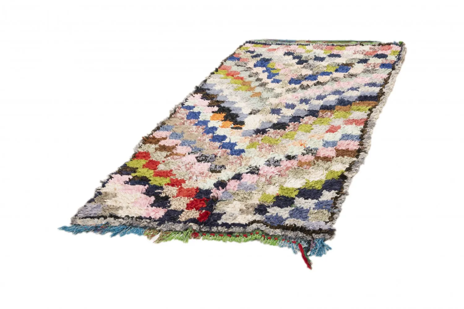 Alfombra Marroquí Bereber Boucherouite 210 x 115 cm