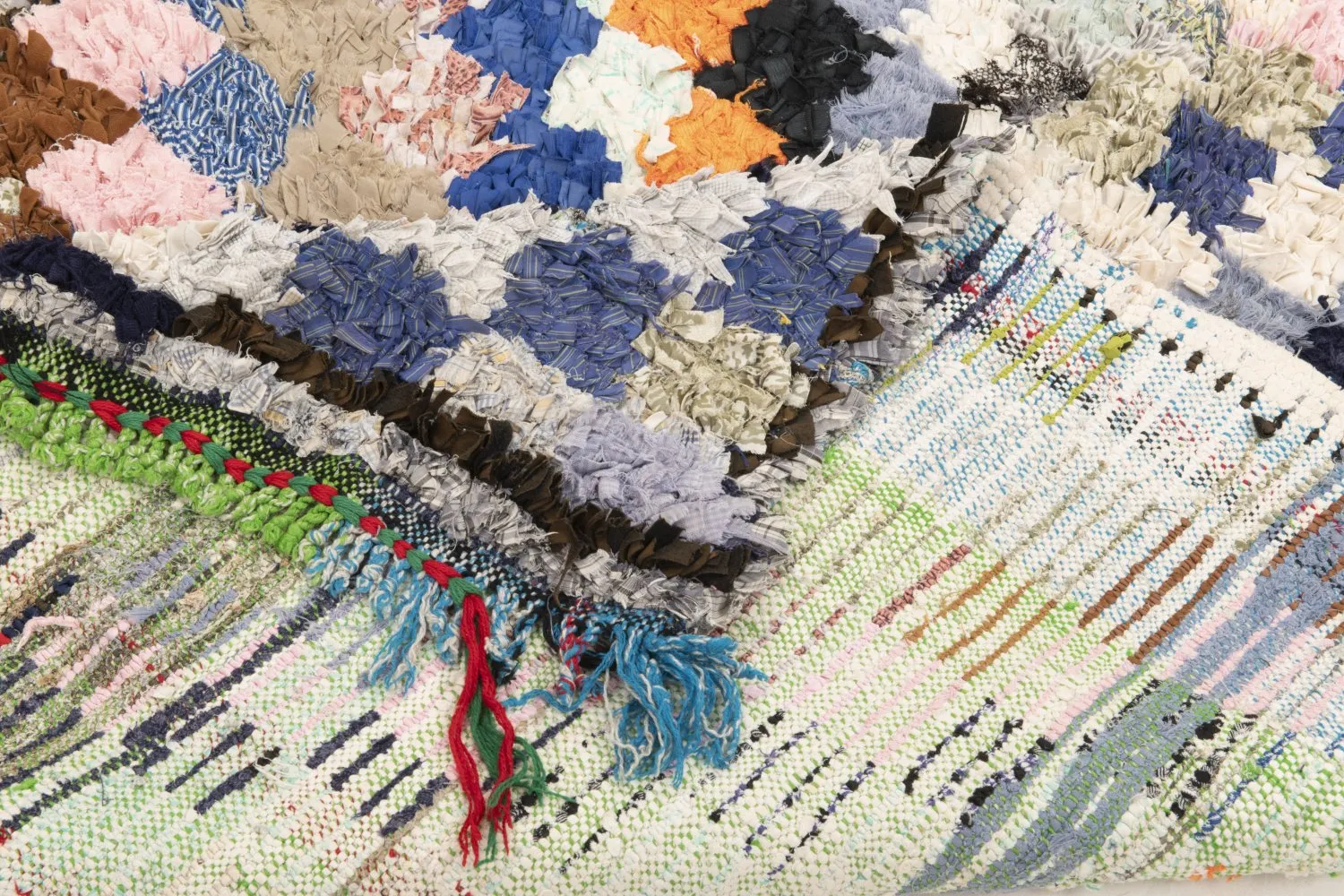 Alfombra Marroquí Bereber Boucherouite 210 x 115 cm