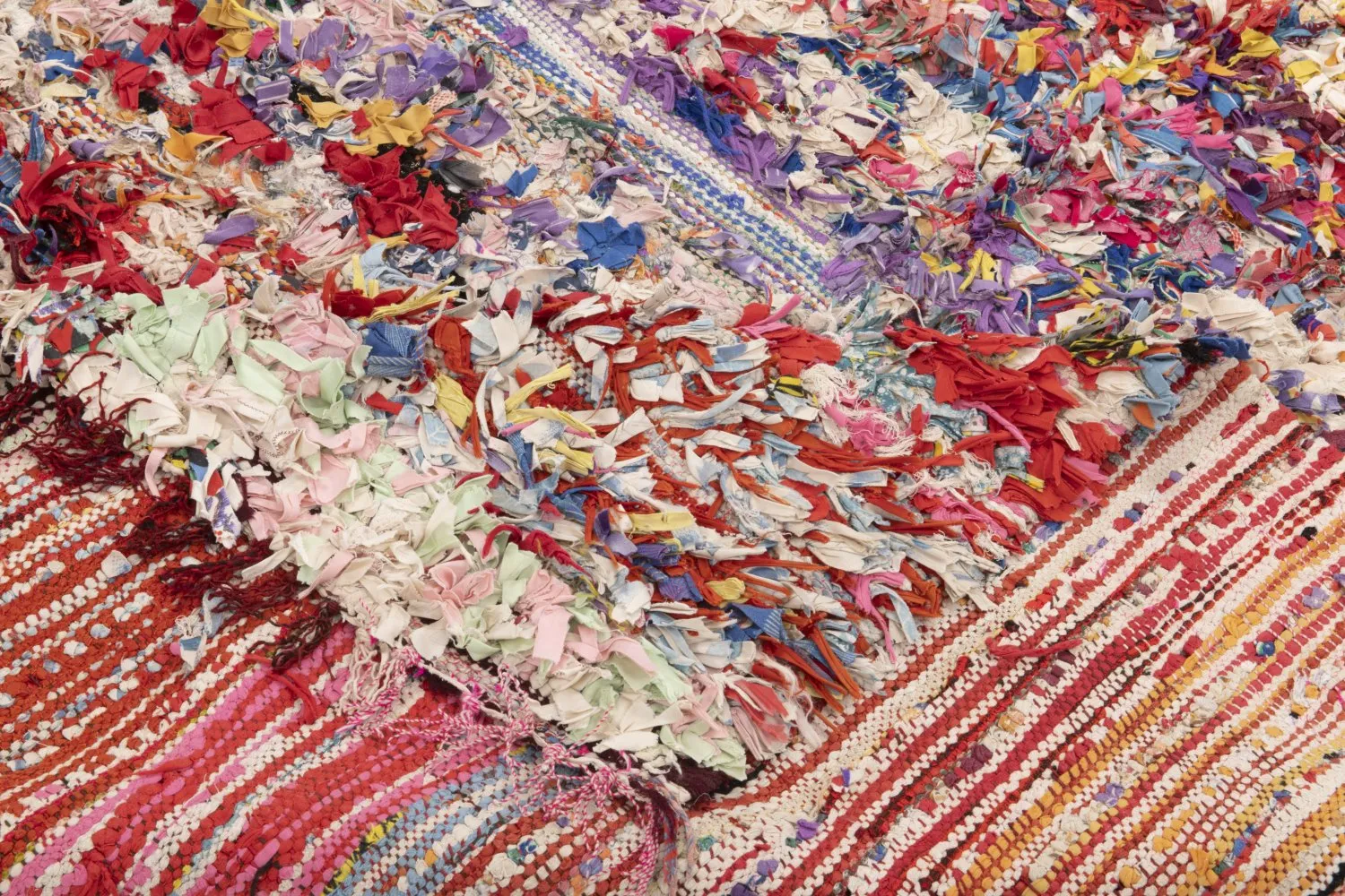 Alfombra Marroquí Bereber Boucherouite 205 x 140 cm