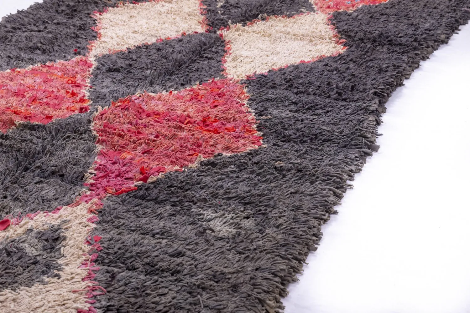 Alfombra Marroquí Bereber Boucherouite 245 x 105 cm