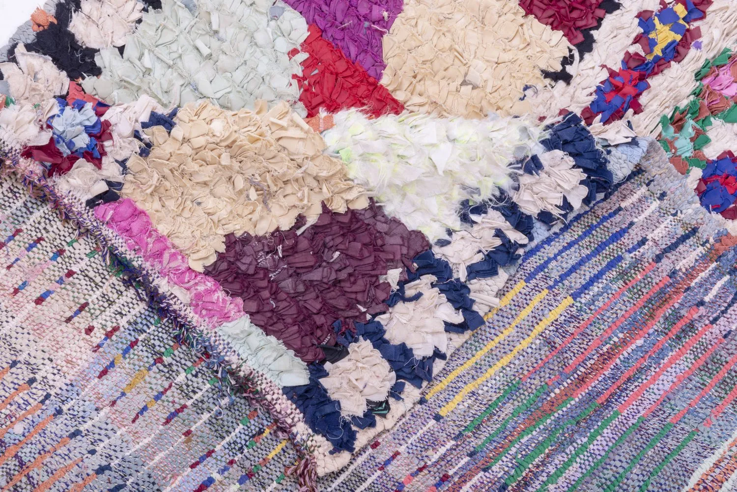 Alfombra Marroquí Bereber Boucherouite 205 x 115 cm