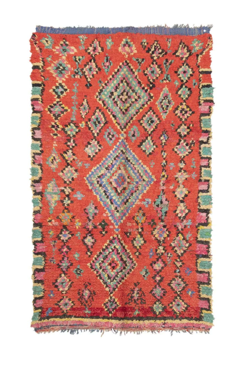 Alfombra Marroquí Berber Boucherouite 245 x 140 cm