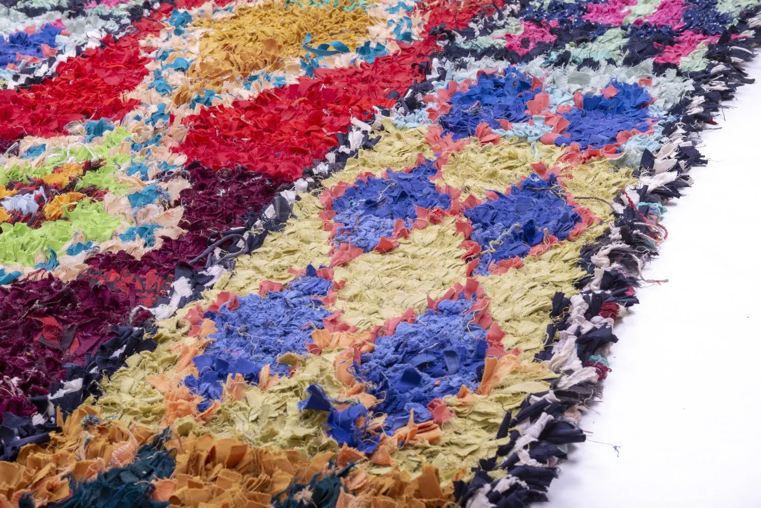 Alfombra Marroquí Bereber Boucherouite 245 x 135 cm