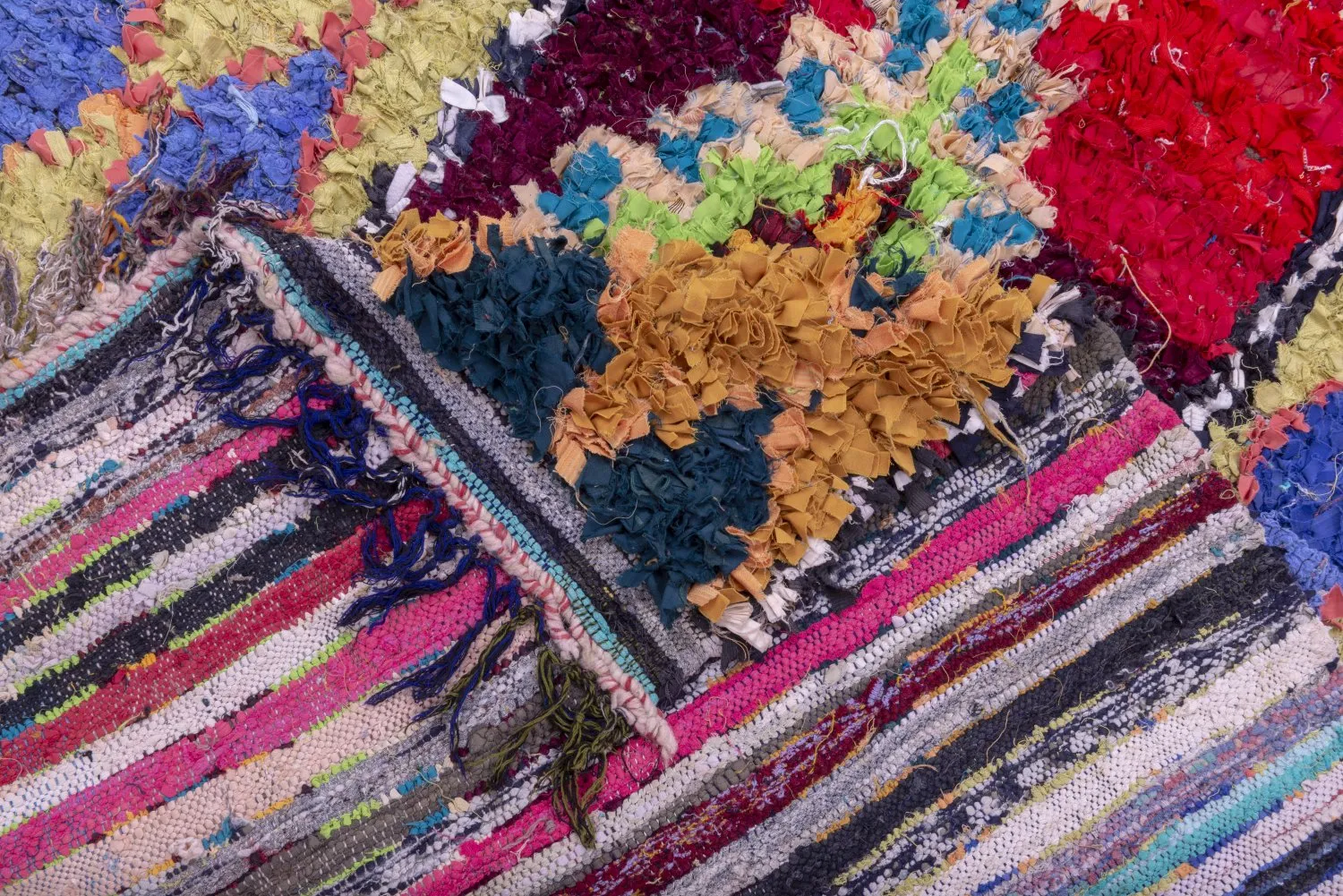 Alfombra Marroquí Bereber Boucherouite 245 x 135 cm