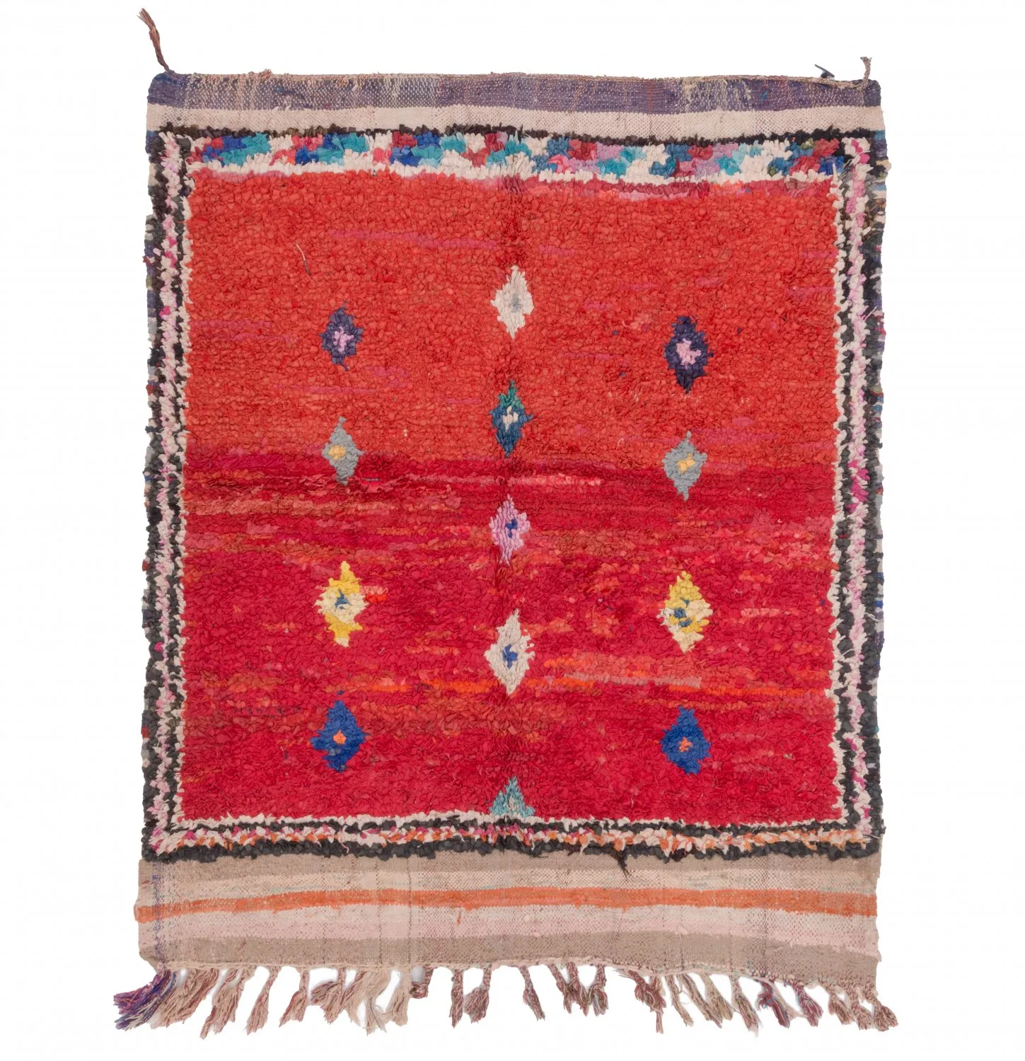 Alfombra Marroquí Bereber Boucherouite 170 x 135 cm