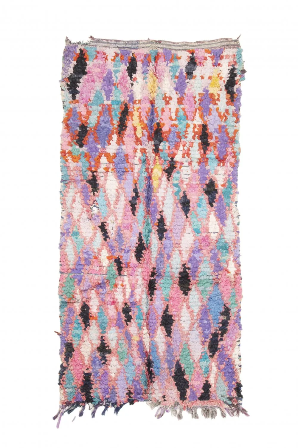 Alfombra Marroquí Bereber Boucherouite 220 x 105 cm