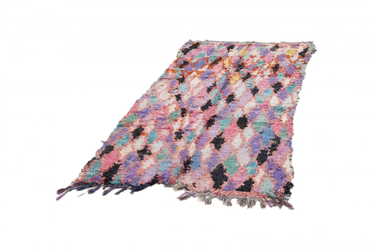Alfombra Marroquí Bereber Boucherouite 220 x 105 cm