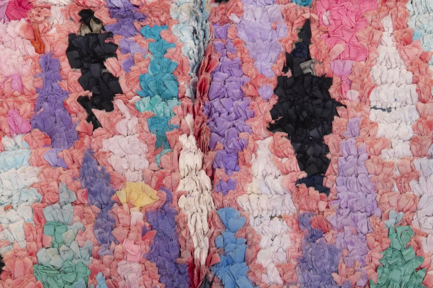 Alfombra Marroquí Bereber Boucherouite 220 x 105 cm