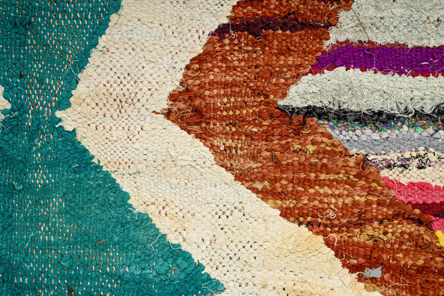 Alfombra Marroquí Bereber Boucherouite 125 x 225 cm