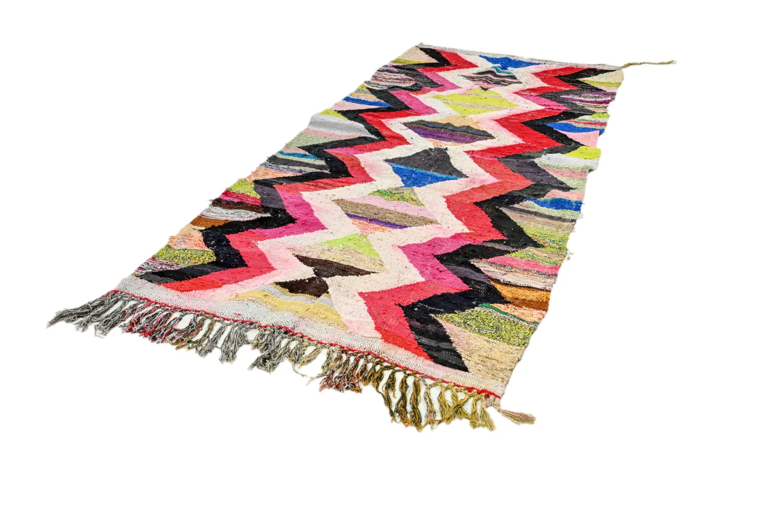 Alfombra Marroquí Bereber Boucherouite 135 x 305 cm