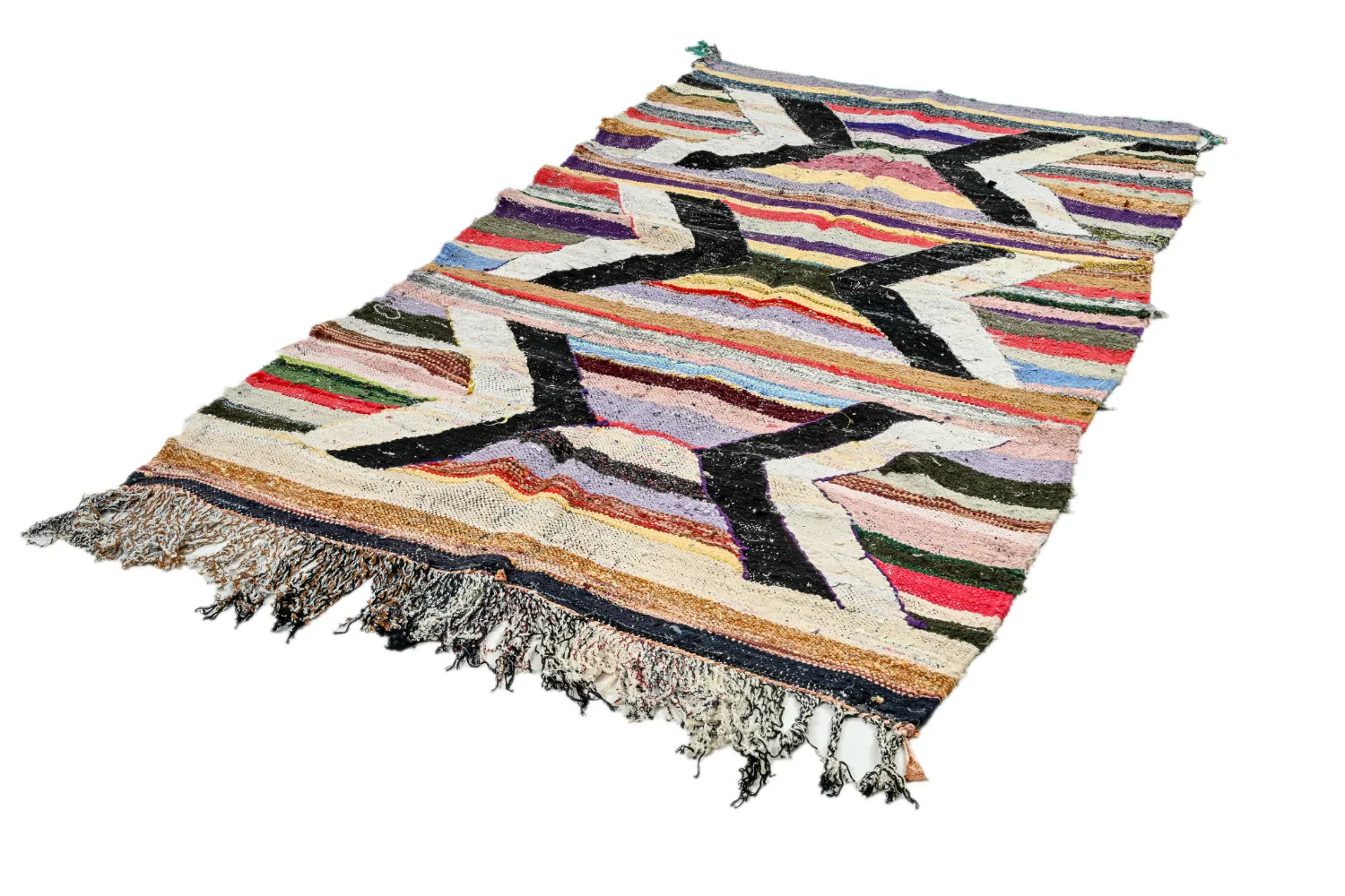 Alfombra Marroquí Bereber Boucherouite 125 x 230 cm