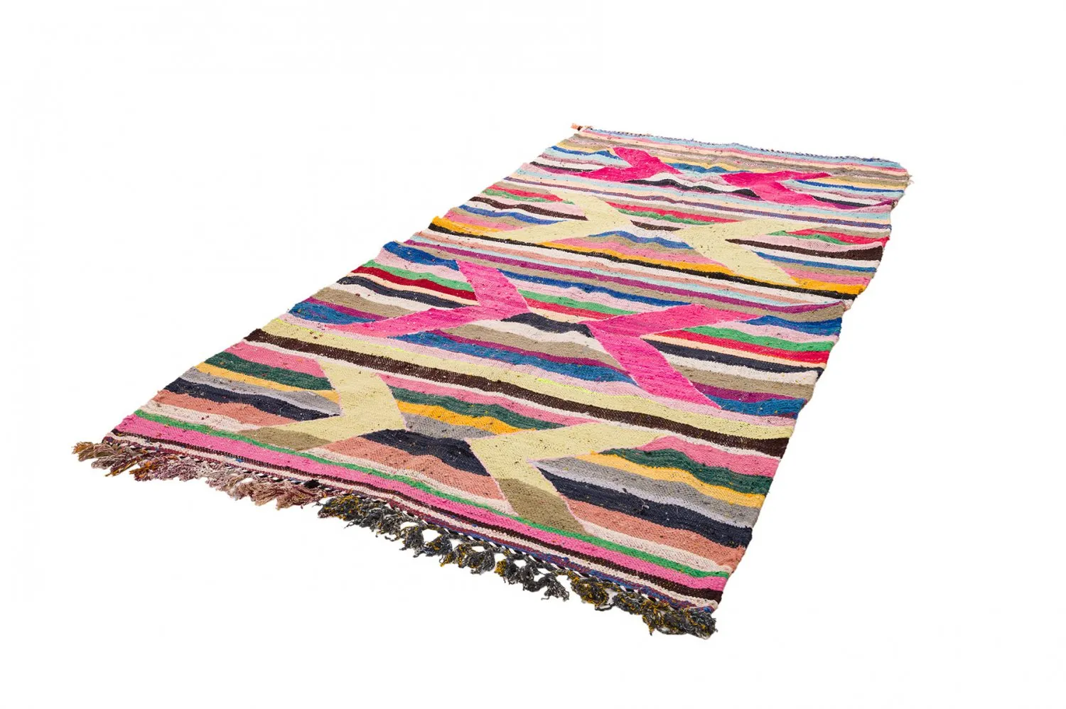 Alfombra Marroquí Bereber Boucherouite 135 x 260 cm