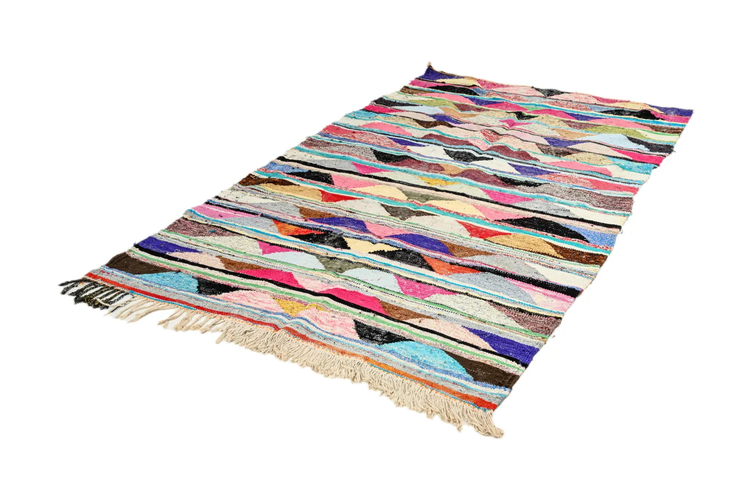 Alfombra Marroquí Bereber Boucherouite 145 x 250 cm
