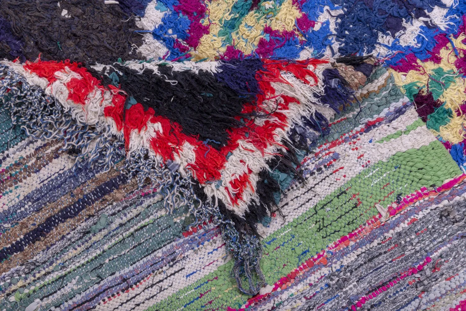 Alfombra Marroquí Bereber Boucherouite 265 x 140 cm