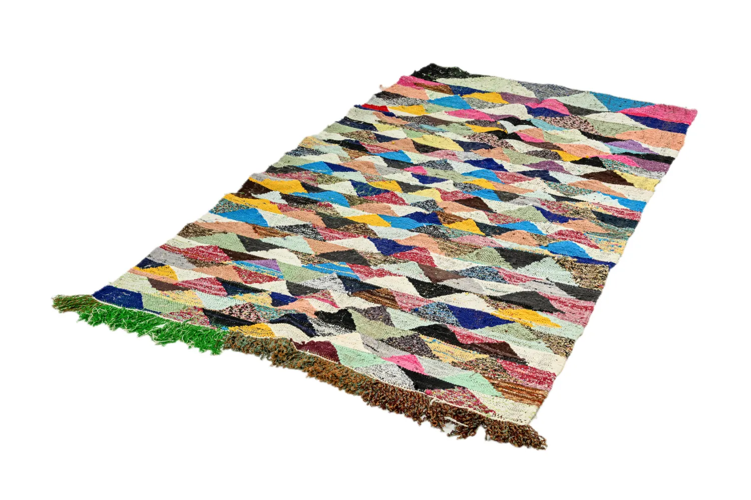 Alfombra Marroquí Bereber Boucherouite 125 x 225 cm