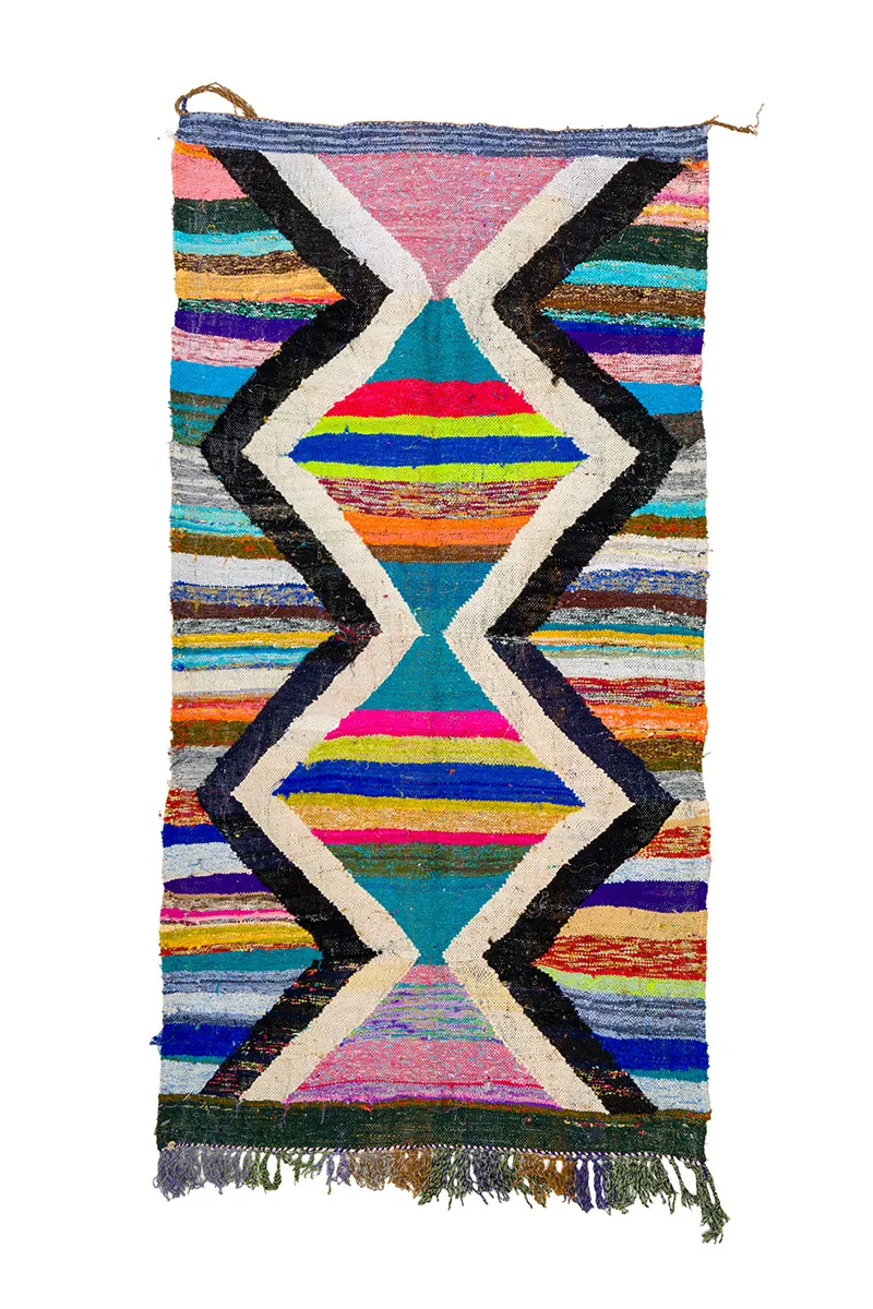 Alfombra Marroquí Bereber Boucherouite 135 x 245 cm