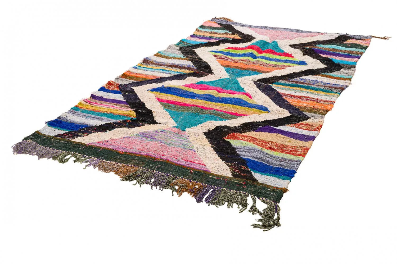 Alfombra Marroquí Bereber Boucherouite 135 x 245 cm