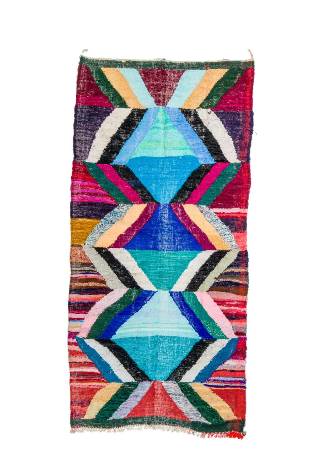 Alfombra Marroquí Bereber Boucherouite 135 x 275 cm
