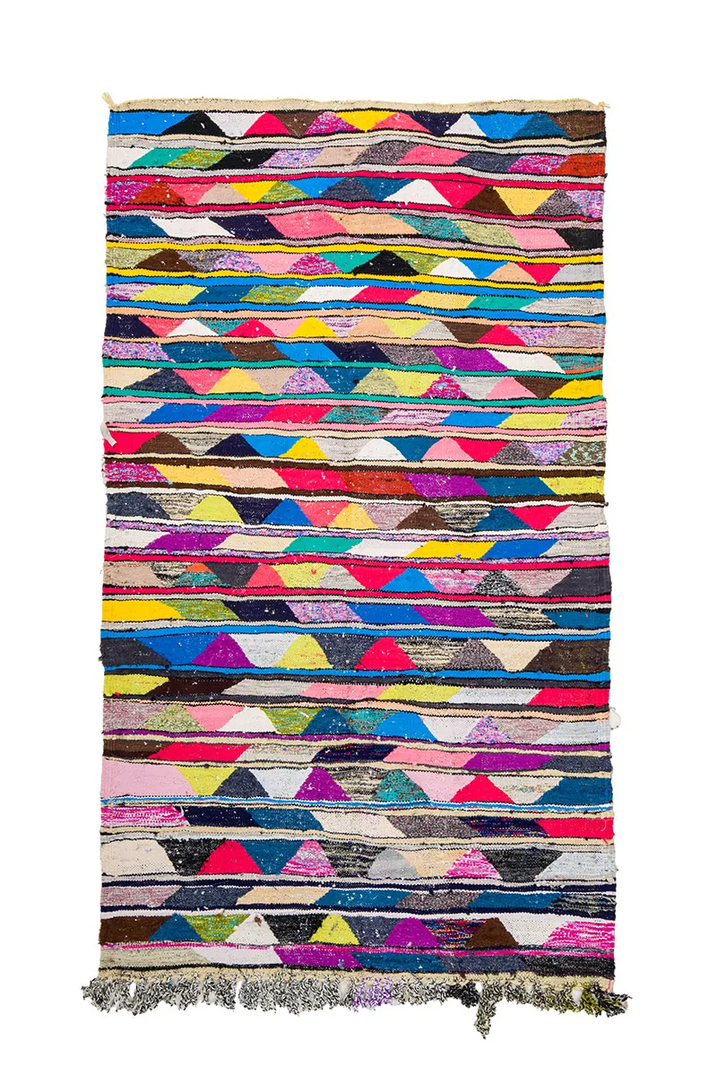 Alfombra Marroquí Bereber Boucherouite 130 x 225 cm