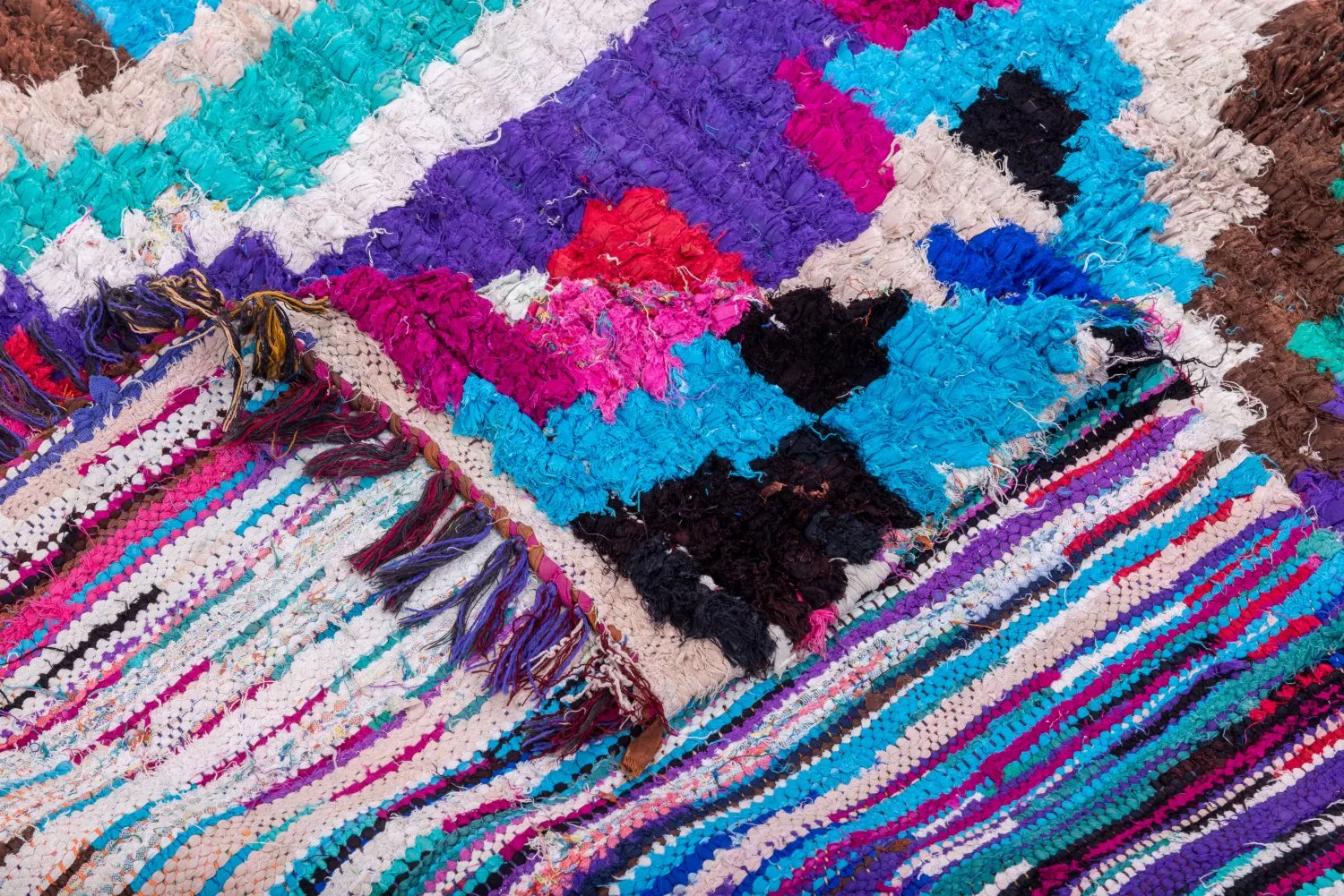 Alfombra Marroquí Bereber Boucherouite 210 x 120 cm