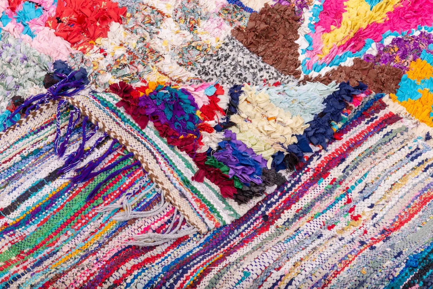 Alfombra Marroquí Bereber Boucherouite 195 x 150 cm