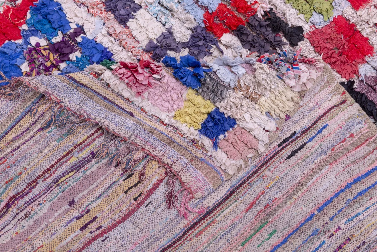 Alfombra Marroquí Berber Boucherouite 215 x 140 cm