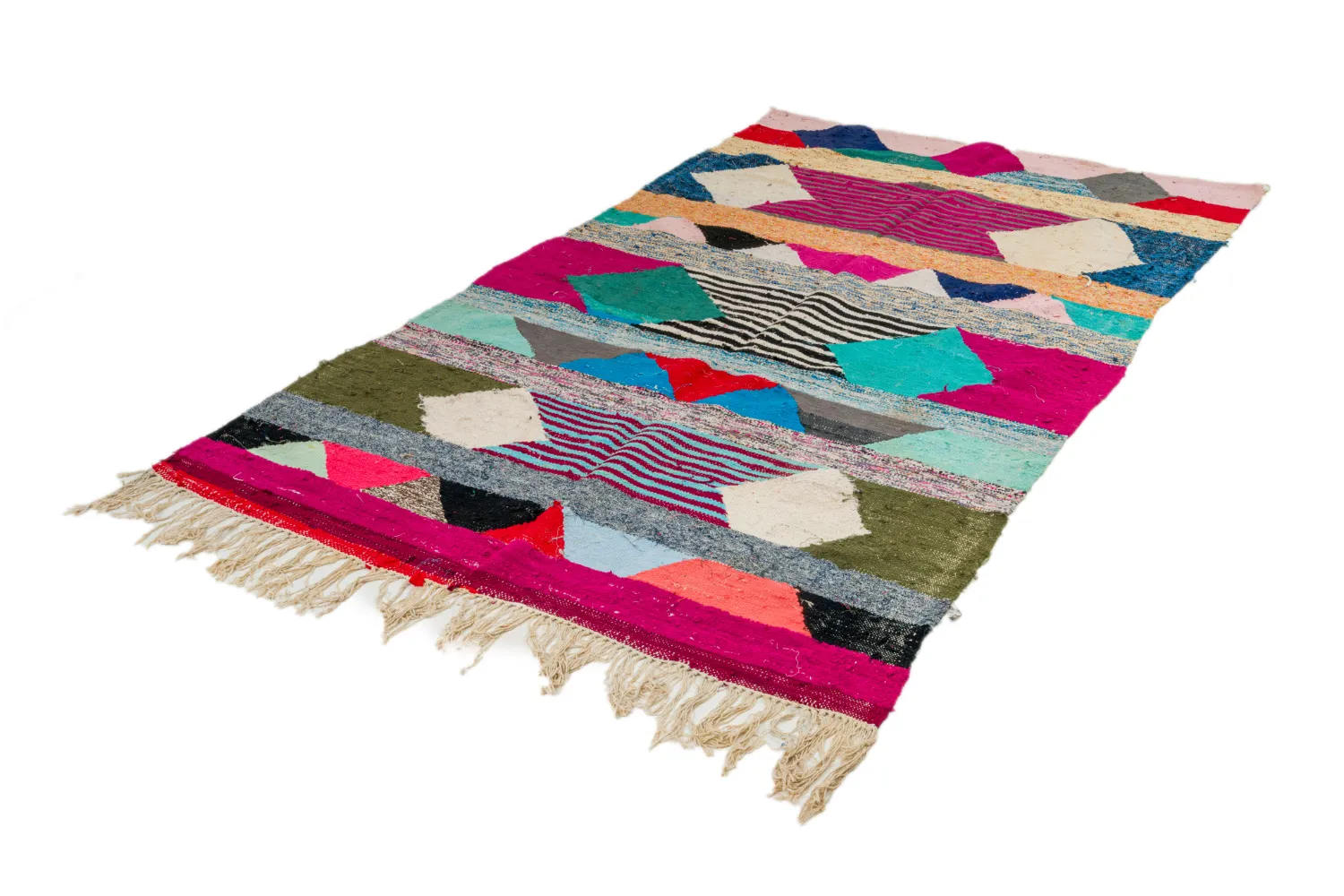Alfombra Marroquí Bereber Boucherouite 145 x 250 cm