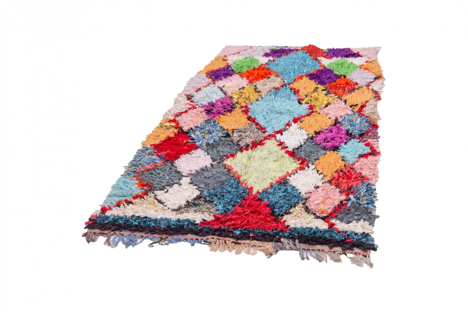 Alfombra Marroquí Bereber Boucherouite 215 x 110 cm