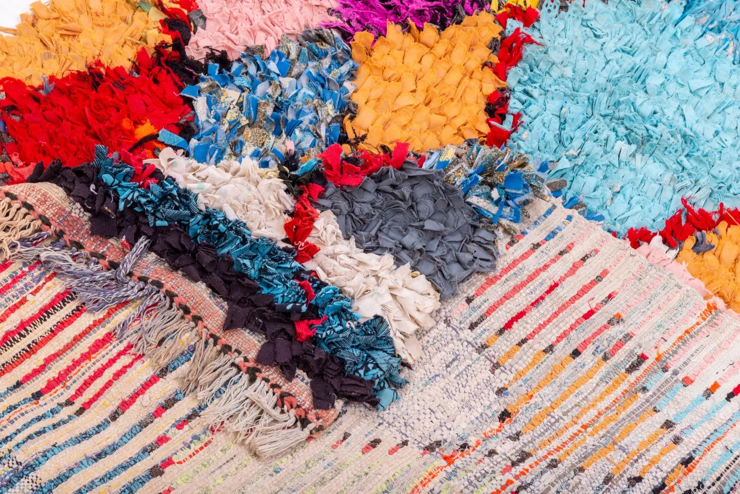 Alfombra Marroquí Bereber Boucherouite 215 x 110 cm