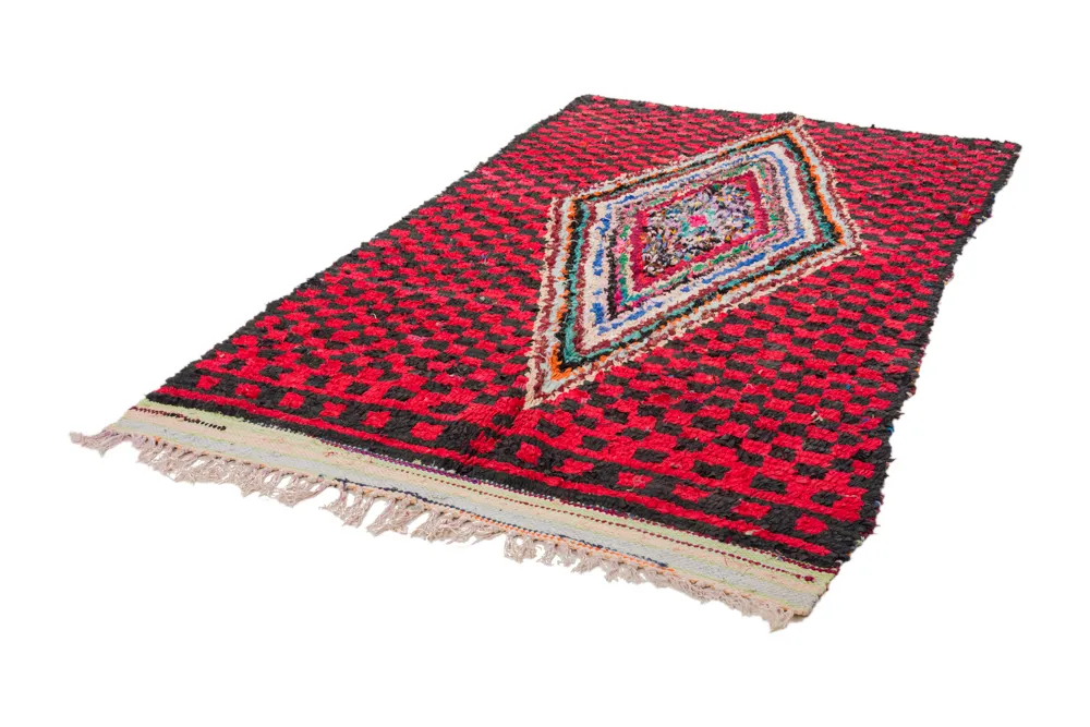 Alfombra Marroquí Bereber Boucherouite 255 x 145 cm