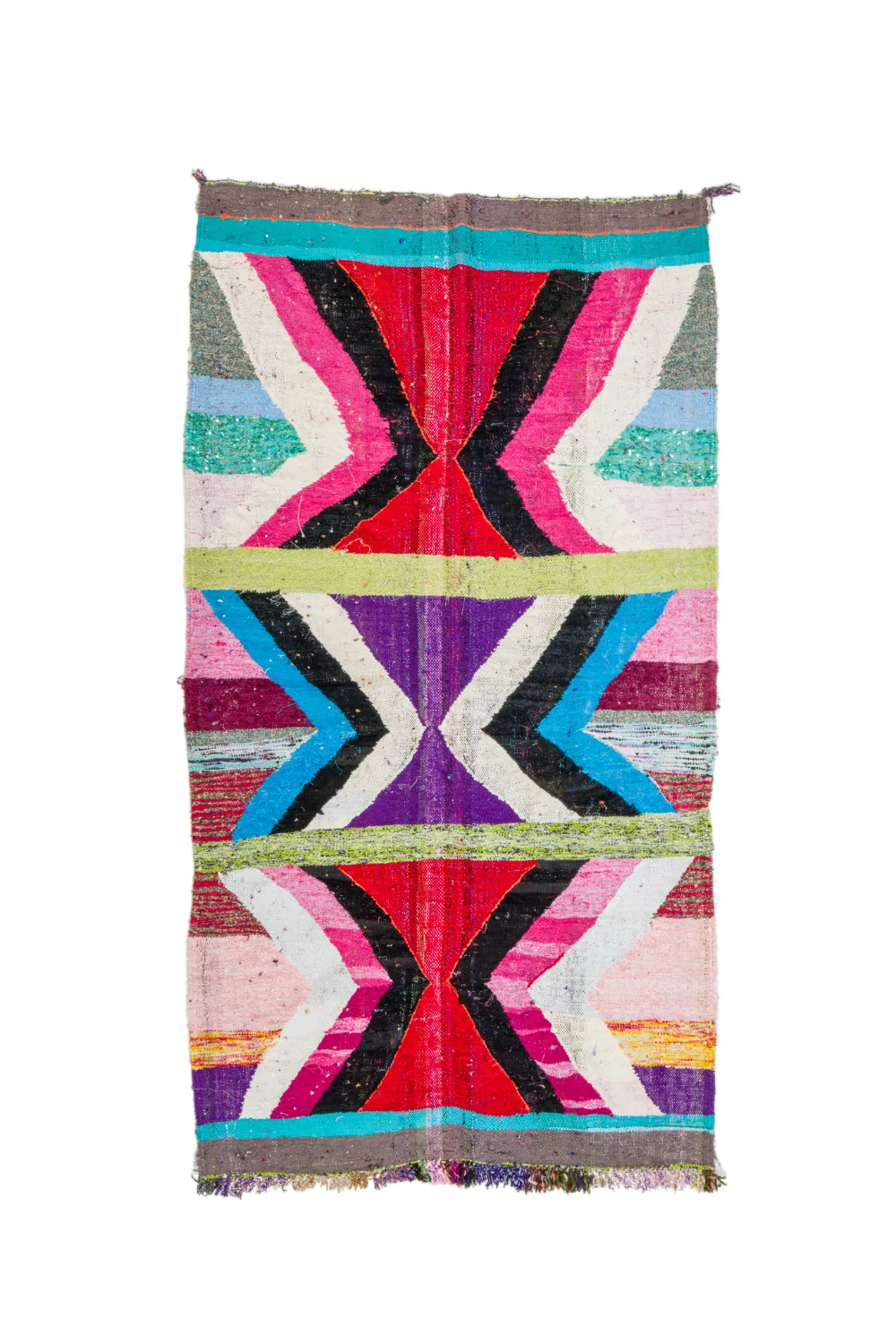 Alfombra Marroquí Bereber Boucherouite 140 x 255 cm