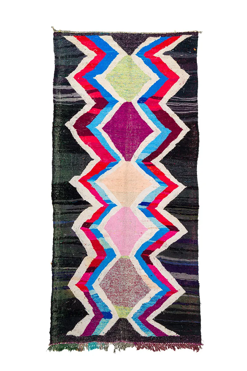 Alfombra Marroquí Bereber Boucherouite 150 x 315 cm
