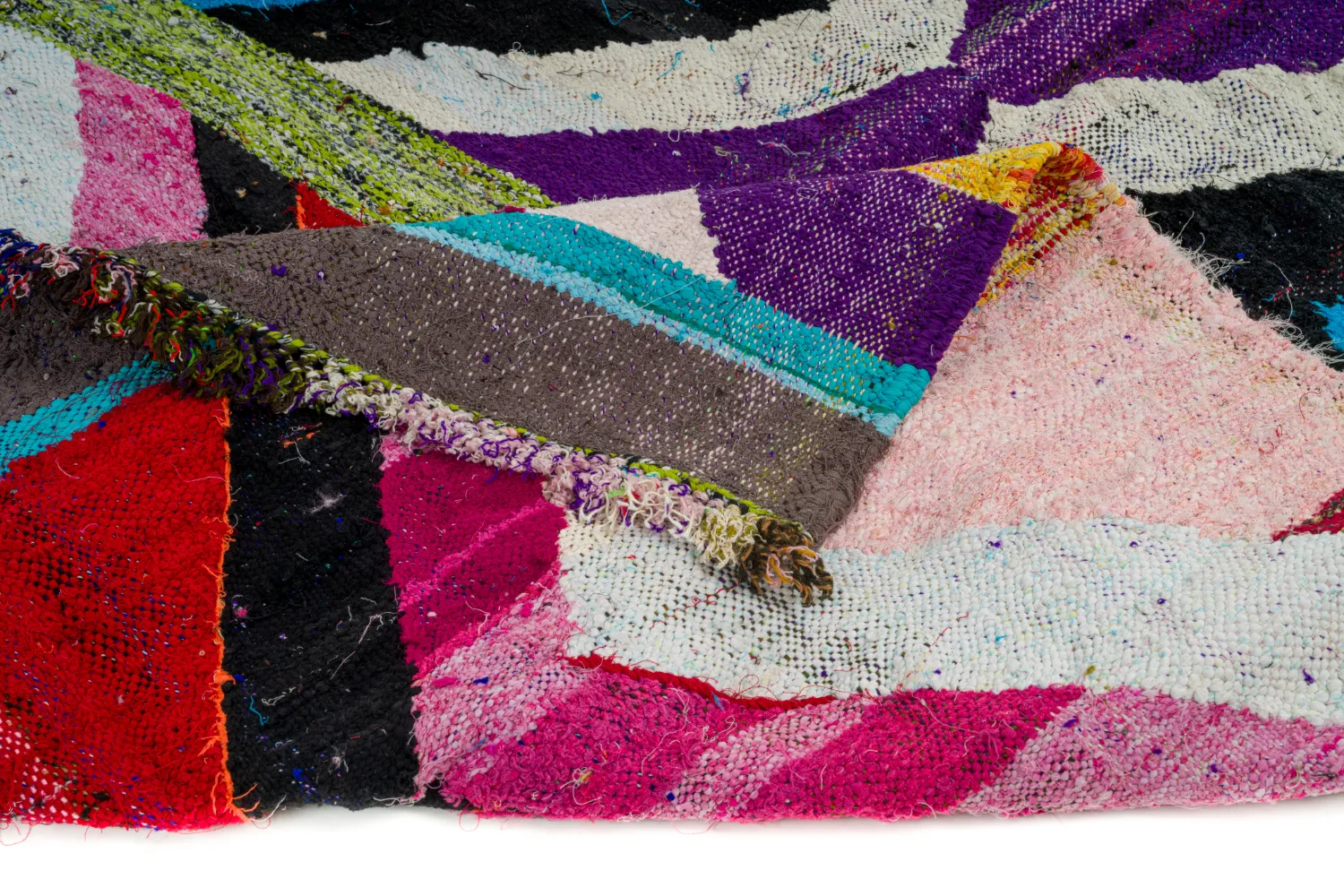 Alfombra Marroquí Bereber Boucherouite 140 x 255 cm