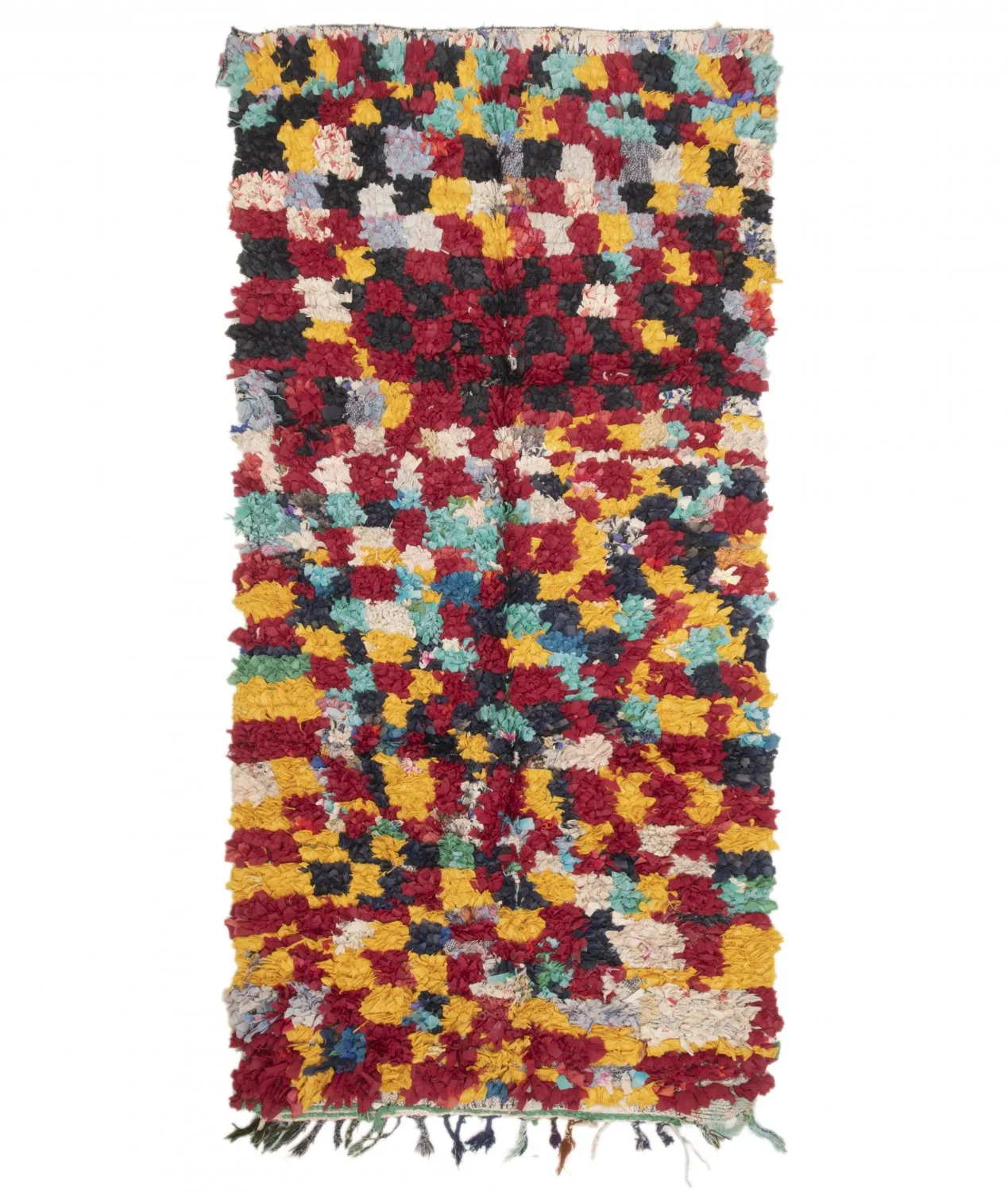 Alfombra Marroquí Bereber Boucherouite 255 x 125 cm